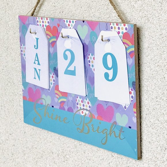π5/$25 Shine Bright Heart Perpetual Wall Calendar - Picture 3 of 8